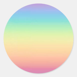 Pastel Rainbow Ombre Runt Klistermärke