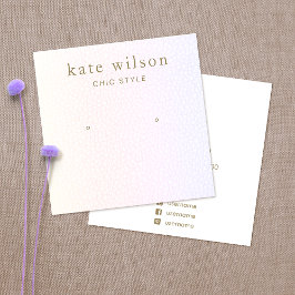 Pastel Rainbow Ombre Stud Earring Visning Card Fyrkantigt Visitkort