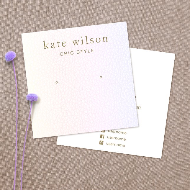 Pastel Rainbow Ombre Stud Earring Visning Card Fyrkantigt Visitkort (Skapare uppladdad)