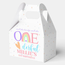 Pastel Rainbow ONEderful First Birthday Favor Box
