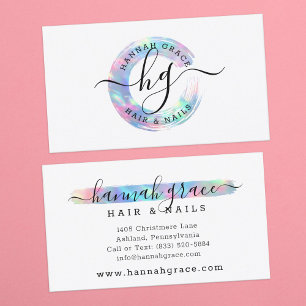 Pastel Rainbow Paint Swash Anpassningsbar Logotyp Visitkort