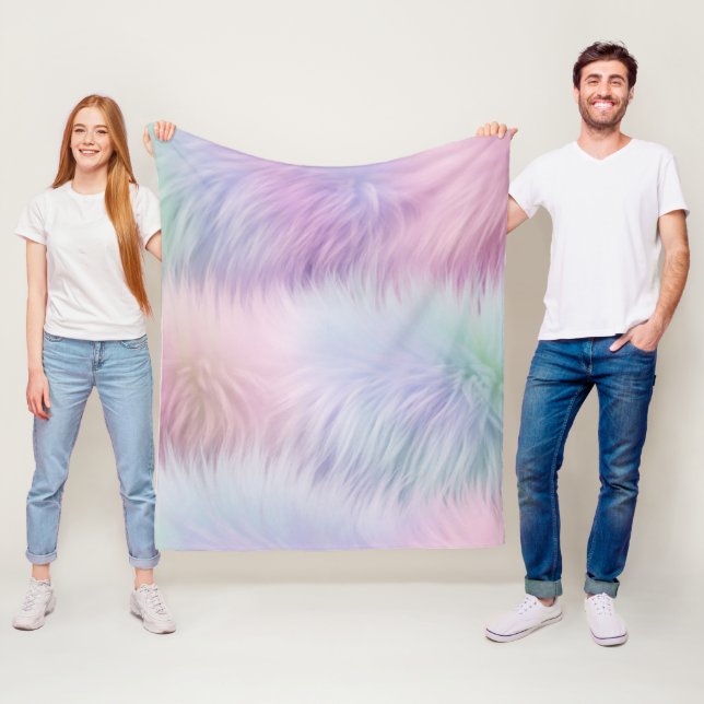 Pastel Rainbow Päls Fleecefilt (På plats)