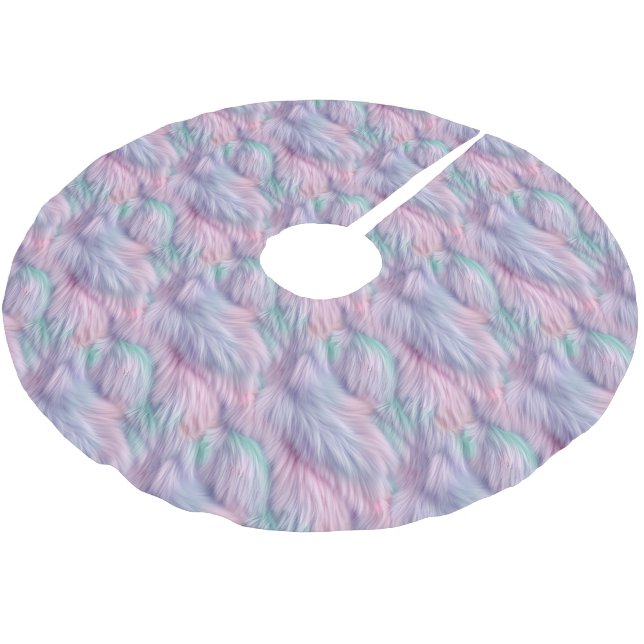 Pastel Rainbow Päls Julgransmatta Borstad Polyester (Vinklad)