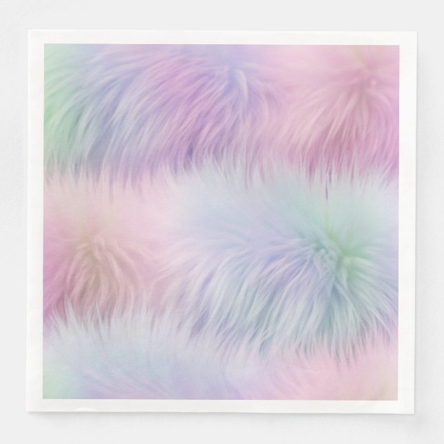 Pastel Rainbow Päls Pappersservett (Framsida)