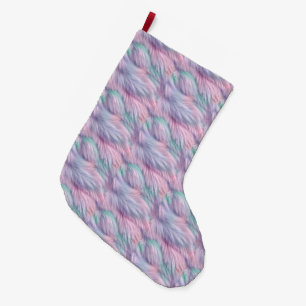 Pastel Rainbow Päls Stor Julstrumpa