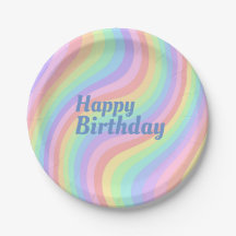 Pastel Rainbow Papper Plate