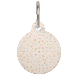 Pastel Rainbow Paw Print Pet Tag | Minimalist Dog Djurbricka