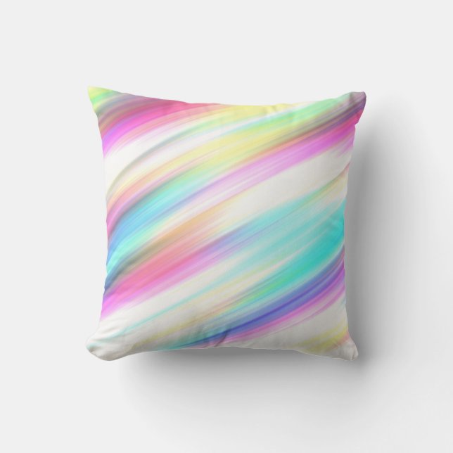 Pastel Rainbow-penseldrag  Kudde (Framsida)