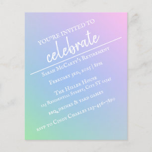 Pastel Rainbow Pension Party Flyer