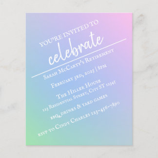 Pastel Rainbow Pension Party Flyer