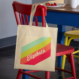 Pastel Rainbow Personlig Namn Tygkasse