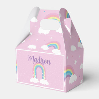 Pastel Rainbow Pink Favor Box Presentaskar