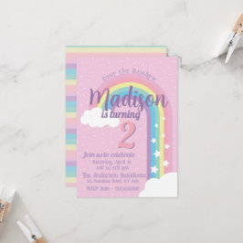Pastel Rainbow Pink Inbjudningar