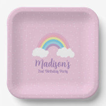 Pastel Rainbow Pink Plate