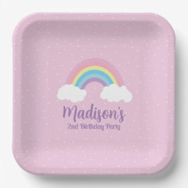 Pastel Rainbow Pink Plate