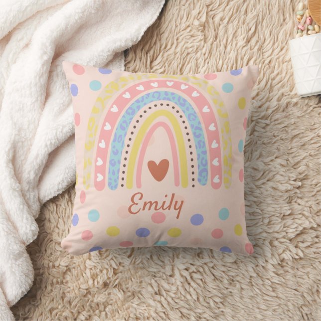 Pastel Rainbow Polka Dot School ,Cute Back to Scho Kudde (Filt)