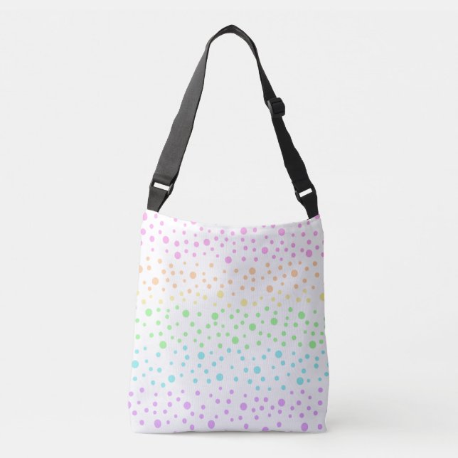Pastel Rainbow Polka dots Crossbody Bag Axelväska (Framsida)