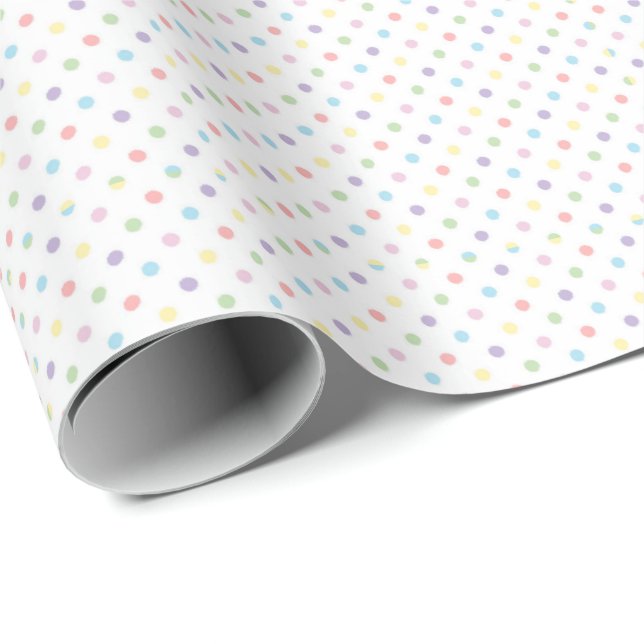 Pastel Rainbow Polka Dots for Baby Showers  Presentpapper (Rullad Hörn)