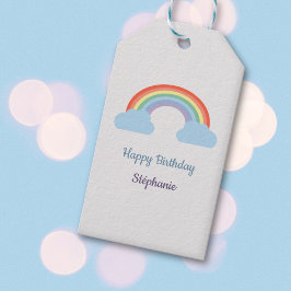 Pastel Rainbow Presentetikett