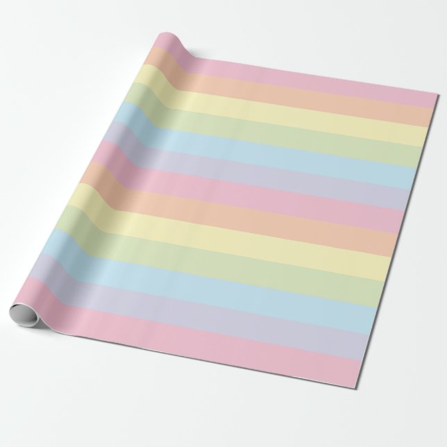 Pastel Rainbow Presentpapper (Utrullad)