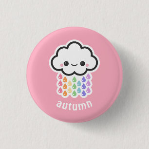 Pastel Rainbow Rain Cloud Knapp