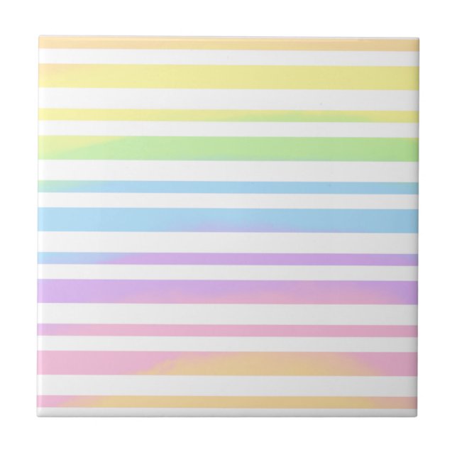 Pastel Rainbow Rand Abstrakt Oskärpa Art Design Kakelplatta (Framsidan)