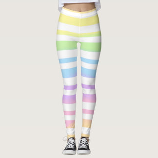 Pastel Rainbow Rand Abstrakt Oskärpa Art Design Leggings