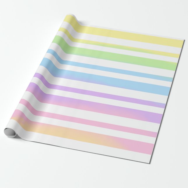 Pastel Rainbow Rand Abstrakt Oskärpa Art Design Presentpapper (Utrullad)