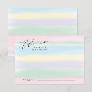 Pastel Rainbow Rand Advice Card Baby Shower Inbjudningar
