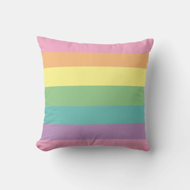 Pastel Rainbow Rand Dekorativ kudde (Framsida)