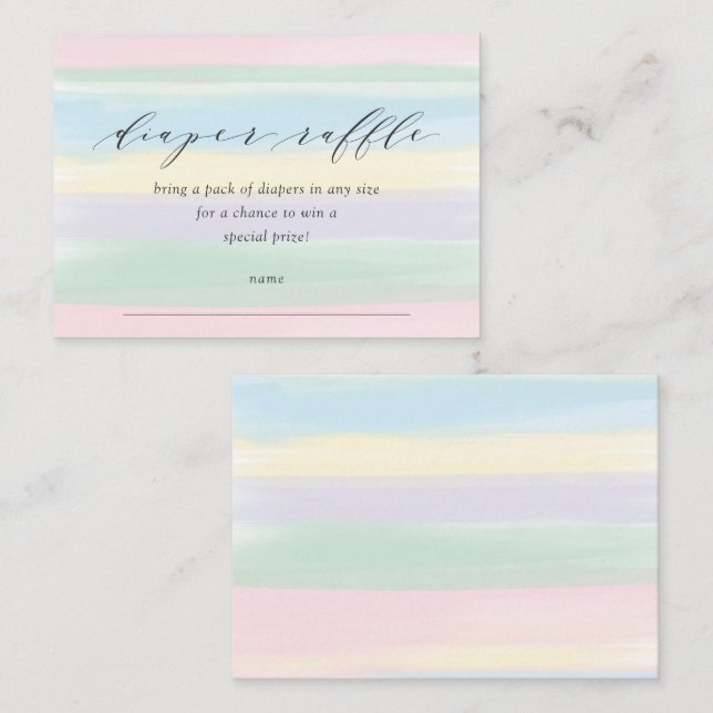 Pastel Rainbow Rand Diaper Raffle-hölje Ca Tilläggskort (Fram/baksida)