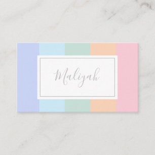Pastel Rainbow Rand Färg Block Namn Placeringskort