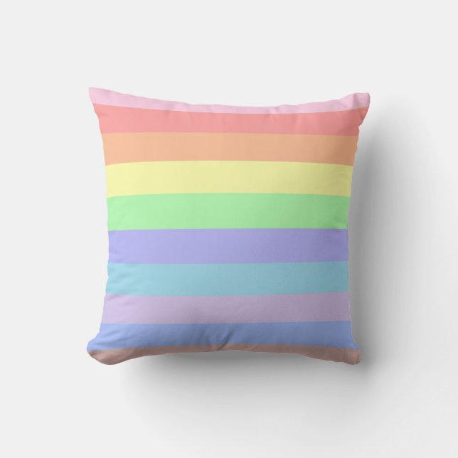 Pastel Rainbow Rand Kudde (Framsida)