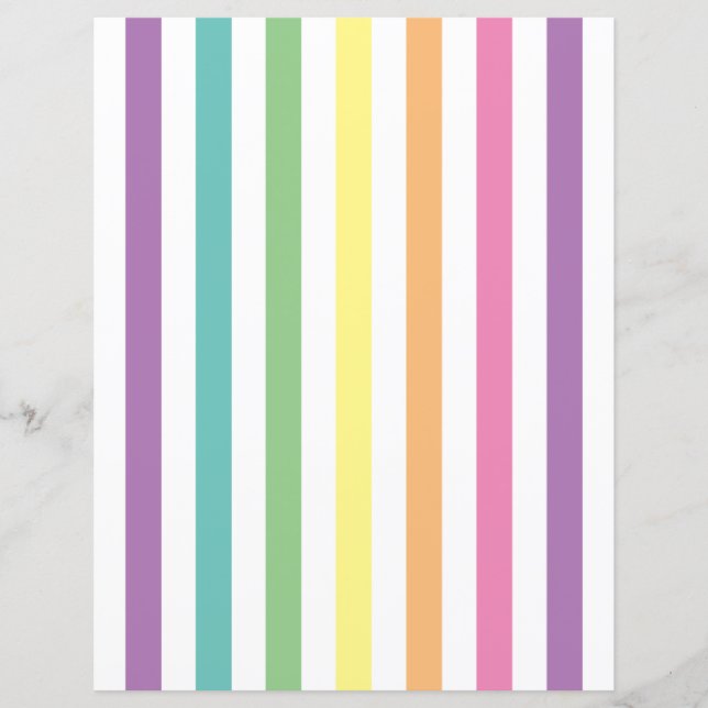 Pastel Rainbow Rand Mönster Scrapbook Papper (Framsida)
