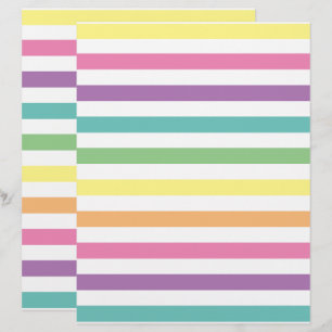 Pastel Rainbow Rand Mönster Scrapbook Papper