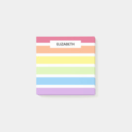 Pastel Rainbow Rand Namn | Anpassa Post-it Block