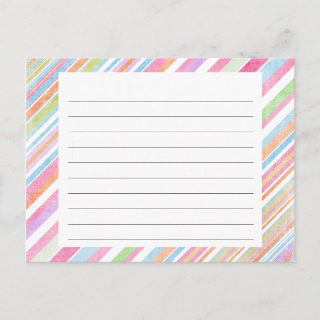 Pastel Rainbow Rand Recept Card Vykort (Framsida)