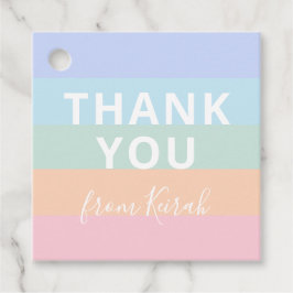 Pastel Rainbow Rand Tack Namn Gåvor Etiketter
