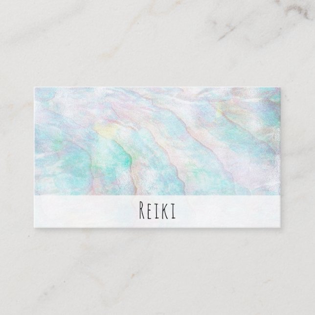 *~* Pastel Rainbow Reiki Yoga Healing Visitkort (Framsida)