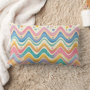 Pastel Rainbow Retro Abstract Design Lumbarkudde