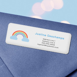 Pastel Rainbow Return-adressetikett Returadress Etikett