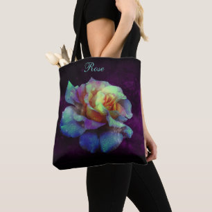 Pastel Rainbow Ro på Lila *Personalize* Tygkasse