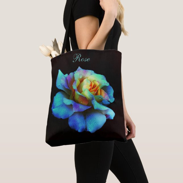 Pastel Rainbow Ro Tote Bag *Personalize* Tygkasse (Närbild)