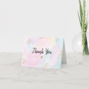 Pastel Rainbow Rosa Guld Birthday Tack Kort