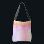 Pastel Rainbow Rosa Guld Lila Glitter Monogram Axelväska<br><div class="desc">Pastel Rainbow Lila,  Guld,  Rosa-årsdag,  babydusch eller bachelorette-partigåva till någon som glam lyx och chic stilar.</div>