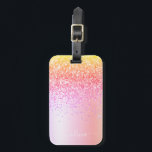 Pastel Rainbow Rosa Guld Lila Glitter Monogram Bagagebricka<br><div class="desc">Pastel Guld,  Orange,  Rosa Faux Foil Metallic Gnistra Glitter Brushed Metall Monogram Namn och Initial Bag eller Luggage Tag. Det gör perfekten söt 16-årsjubileum,  bröllop,  möhippa,  årsdag,  babydusch eller bachelorette-fest för någon som glam lyxen och chic stilar i kärlek.</div>