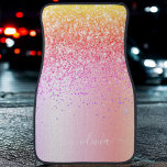 Pastel Rainbow Rosa Guld Lila Glitter Monogram C Bilmatta<br><div class="desc">Rainbow Pastel Faux Glitter Gnistra Elegant Metallic Foil Stainless Steel Girly Monogrammed Bilmatta. Dessa anpassade bilmattor i klassen och personligen Monogram kan uppdateras med ditt namn och initialt.</div>