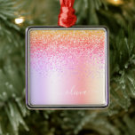 Pastel Rainbow Rosa Guld Lila Glitter Monogram Julgransprydnad Metall<br><div class="desc">Pastel Ombre Rainbow - Guld,  Lila,  Rosa Faux Foil Metallic Gnistra Glitter Brushed Metall Monogram Namn jul Ornament. Det gör perfekten söt 16-årsjubileum,  bröllop,  möhippa,  årsdag,  babydusch eller bachelorette-fest för någon som glam lyxen och chic stilar i kärlek.</div>