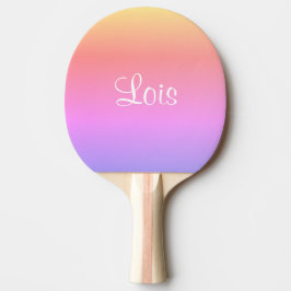 Pastel Rainbow Rosa Lila Gult 4Lois (Namn) Pingisracket