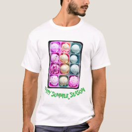 Pastel Rainbow Scoop Ice Cream Delight, sommartid T Shirt